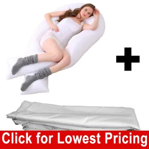 Total Body Support Bed Pillow  16" x 130"  with Zippered Cover