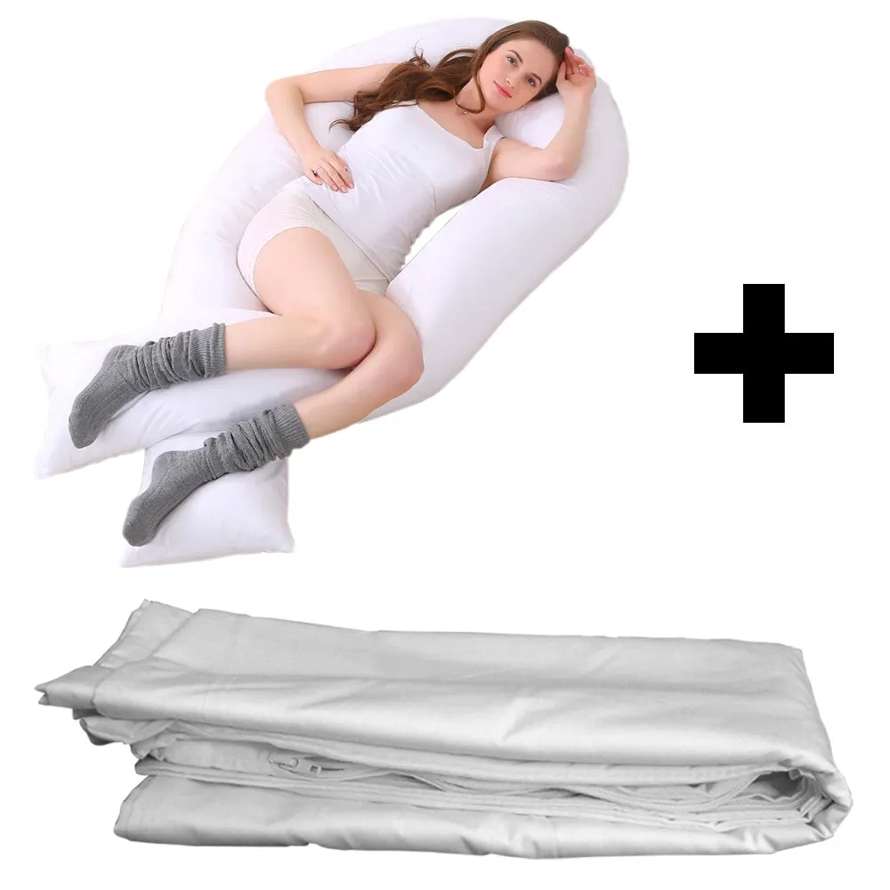 Total Body Support Bed Pillow  16" x 130"  with Zippered Cover