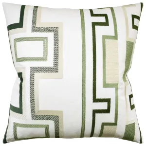 Tritone Embroidery in  Sage Pillow