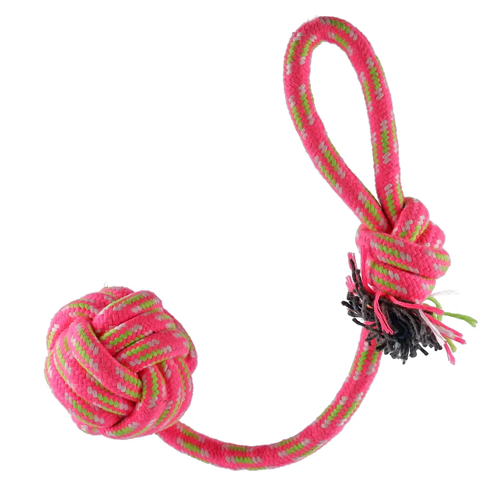Trixie Playing Rope with Woven in Ball Toy for Dogs (Pink)