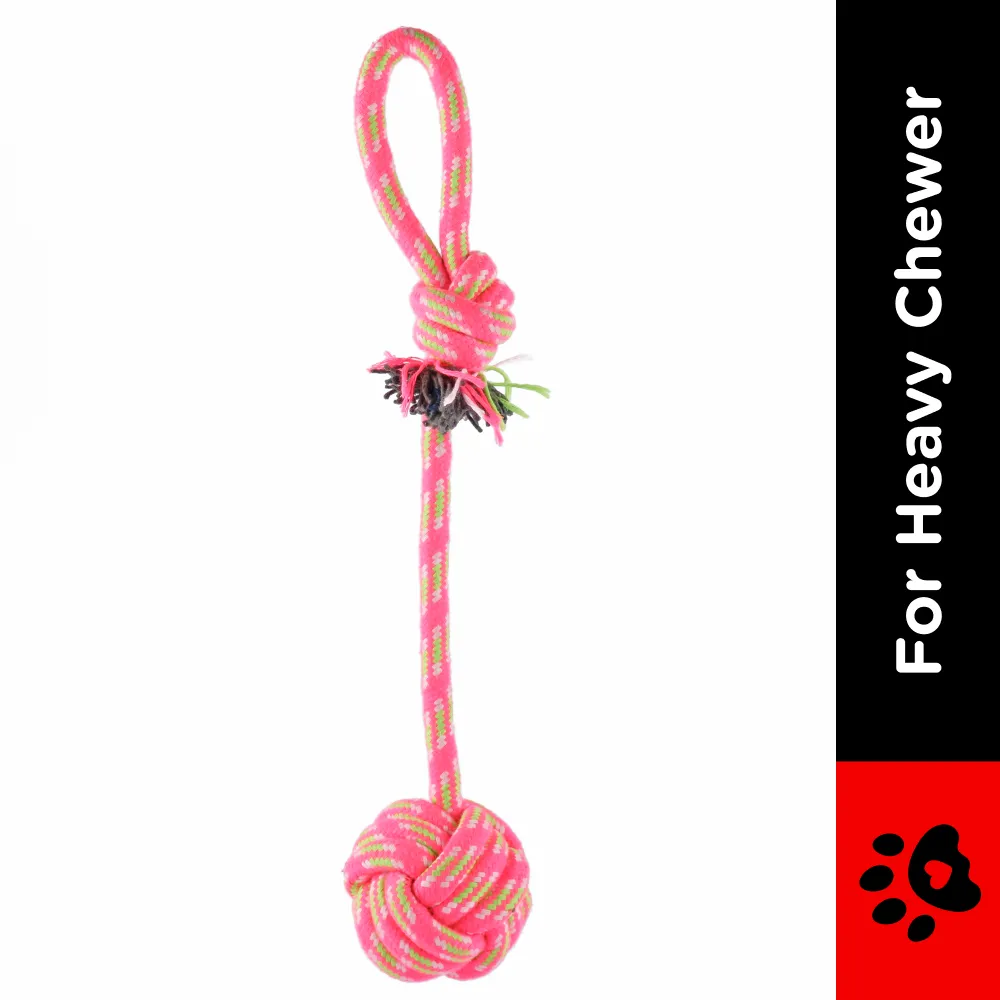 Trixie Playing Rope with Woven in Ball Toy for Dogs (Pink)