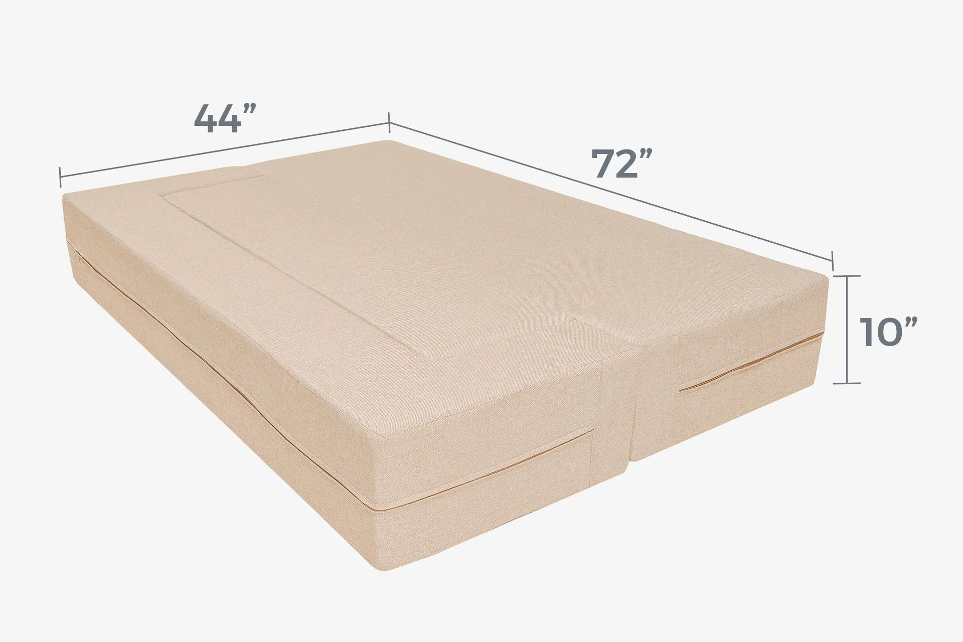 Uberlyfe New Age Folding Sofa Bed, Beige | 3 Seater | 3 Cushions- Jharoka Pattern