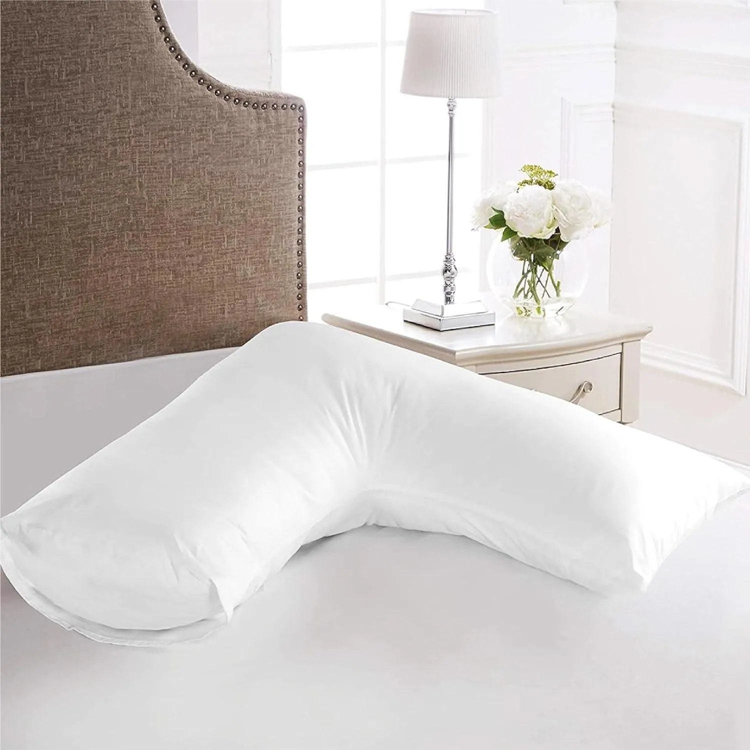 V Shaped Pillow with Free Case, Hollowfibre Filled Polycotton Case £14.99 Original price was: £14.99.£9.99Current price is: £9.99. inc. VAT