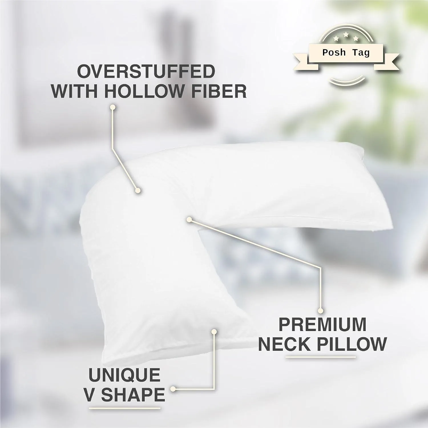 V Shaped Pillow with Free Case, Hollowfibre Filled Polycotton Case £14.99 Original price was: £14.99.£9.99Current price is: £9.99. inc. VAT