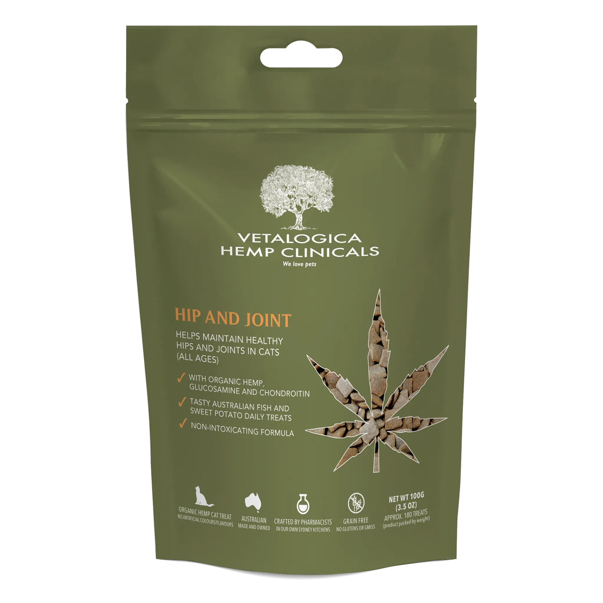 Vetalogica Hemp Clinicals Hip & Joint Treats for Cats 100g