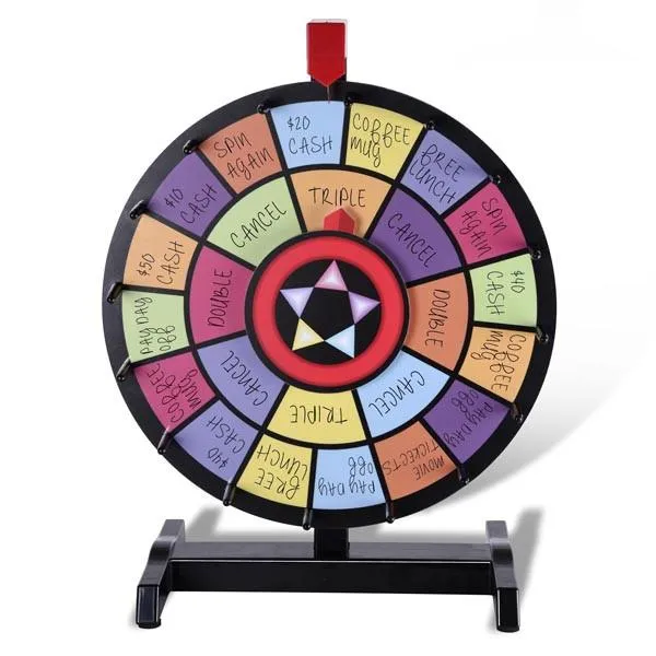 WinSpin Prize Wheel Dual-Circle 15" Tabletop Spinning Wheel